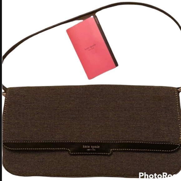 RARE KATE SPADE VINTAGE SIGNATURE BIRDSEYE FABRIC SHOULDER BAG COLLECTORS ITEM - Picture 3 of 13